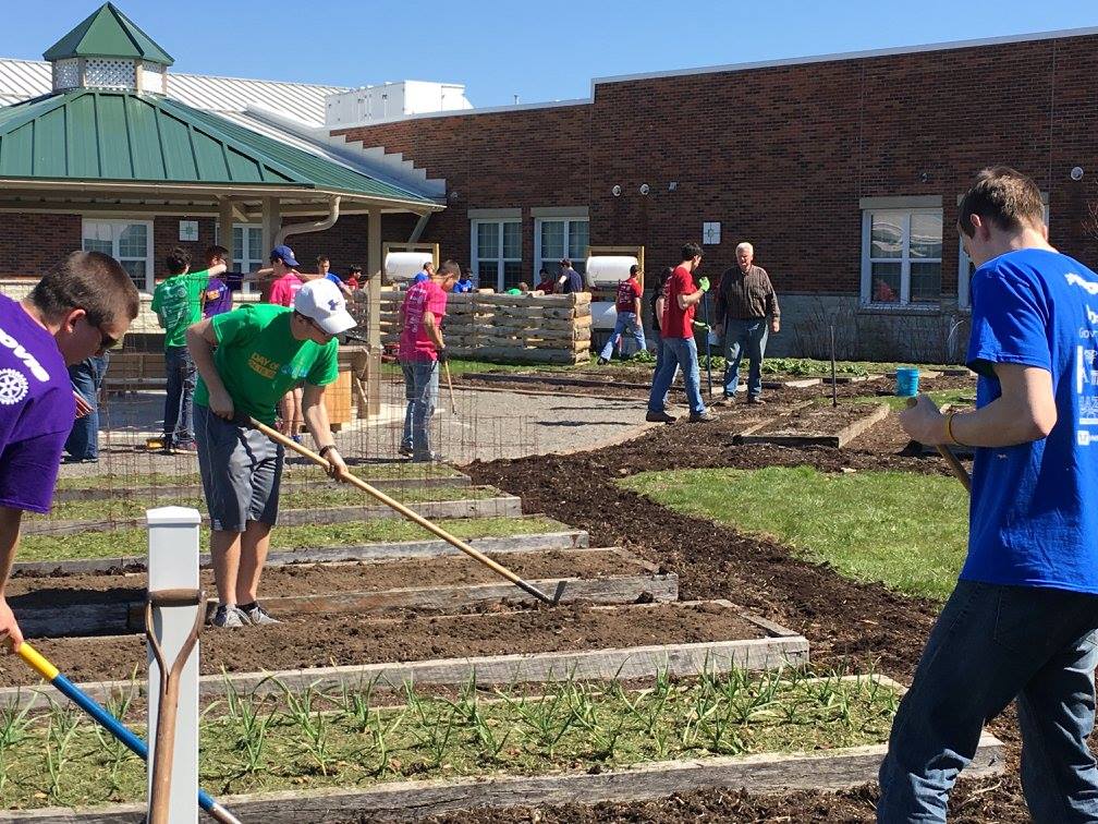 Working hard at the Grove City Community Gardens