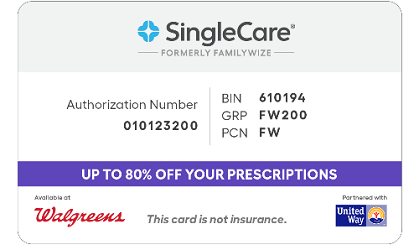 SingleCare Prescription Card